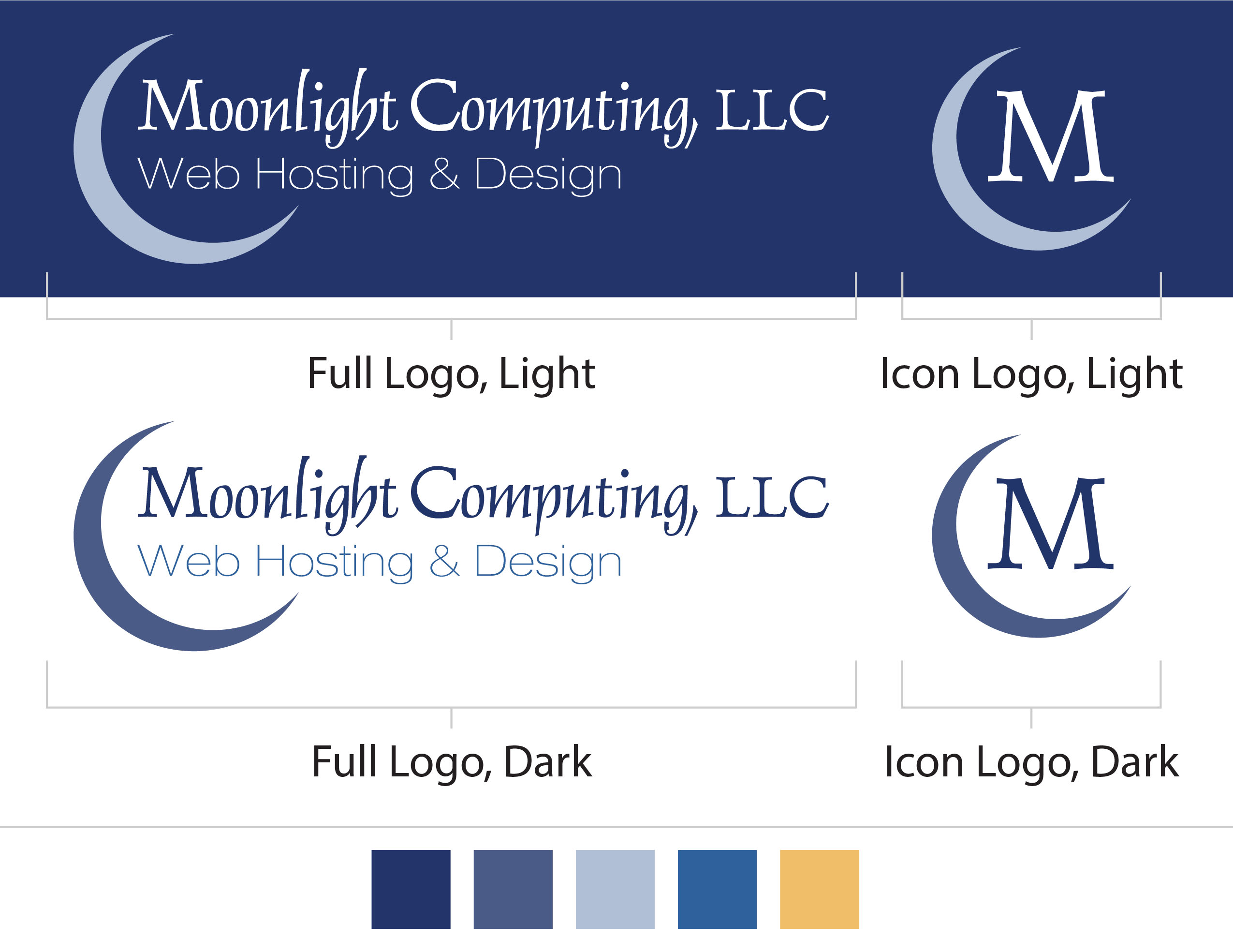 Moonlight Computing Logo Designs