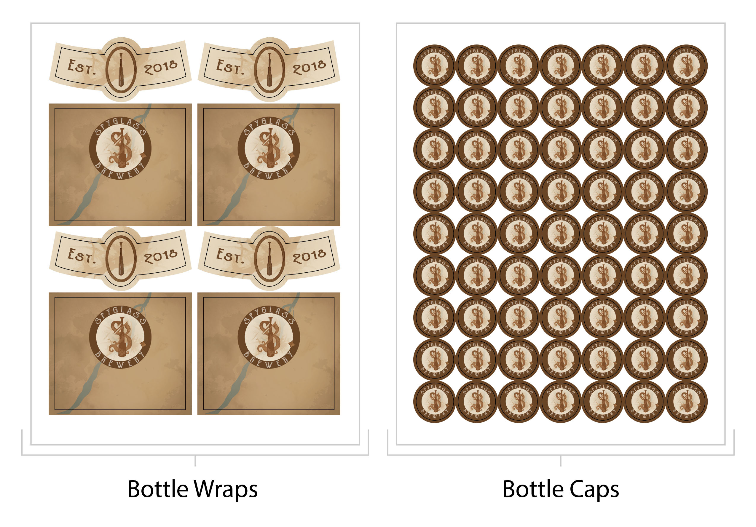 Spyglass Brewery Bottle and Cap Design