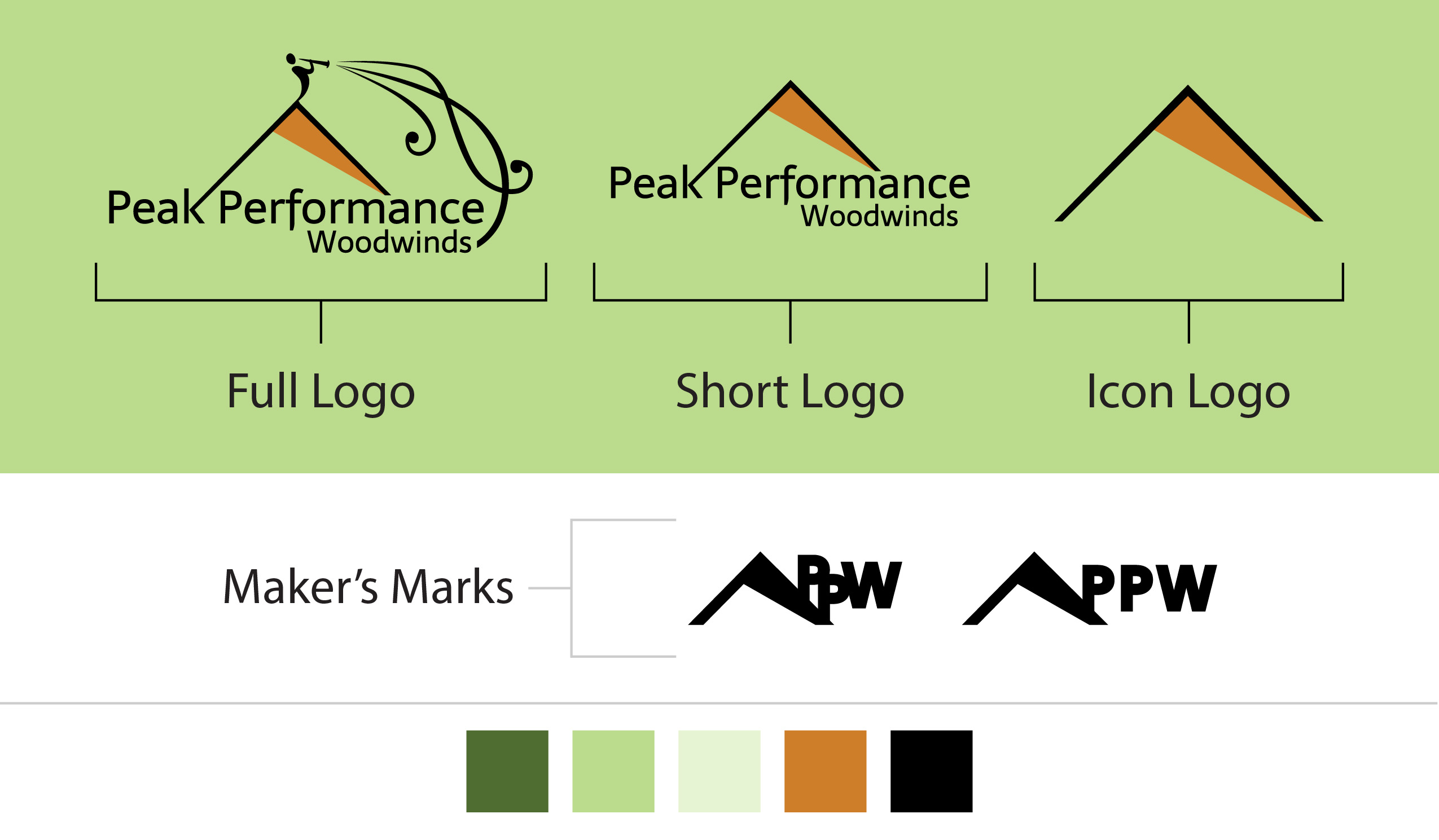 Peak Performance Woodwinds Logo Designs