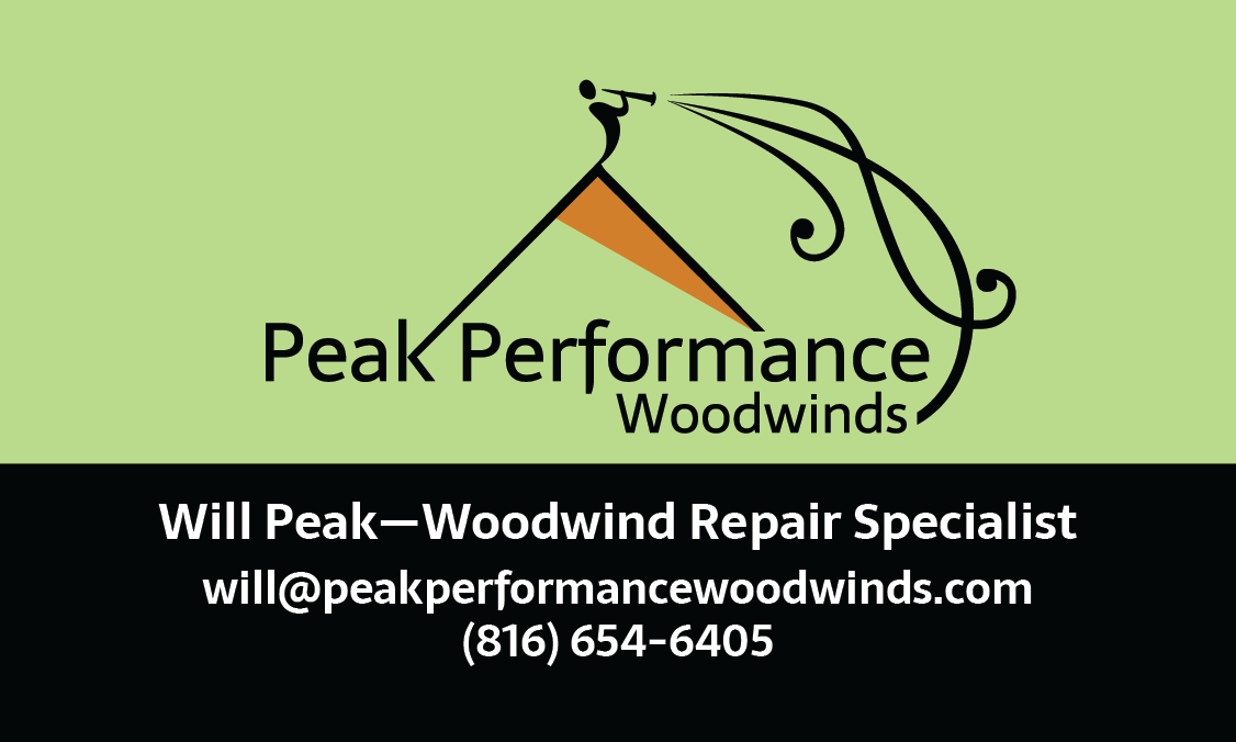 Peak Performance Woodwinds Business Card Design