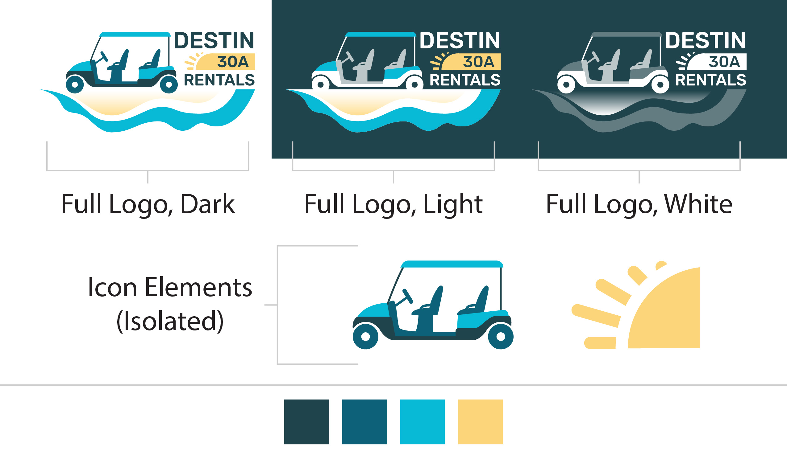 Destin 30A Golf Cart Rentals Logo Designs