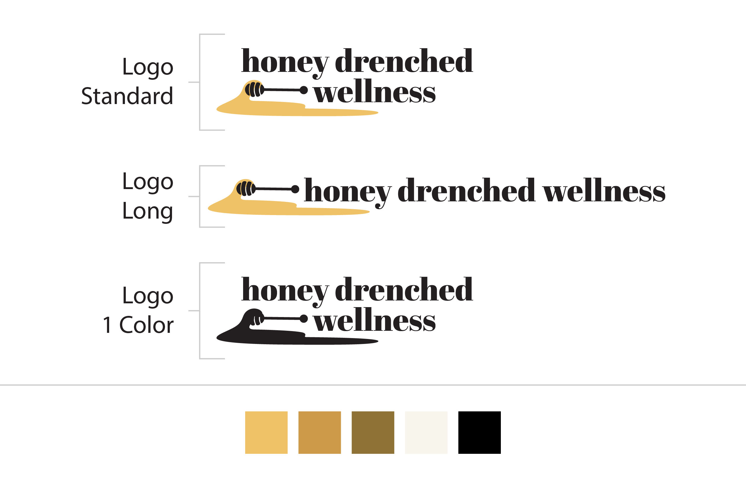 Honey Drenched Wellness Logo Designs