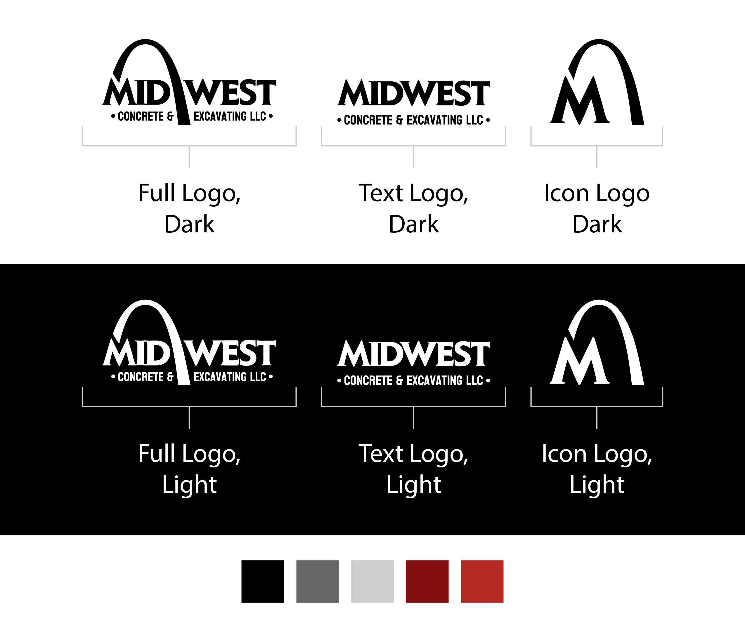 Midwest Concrete & Excavating Logo Designs